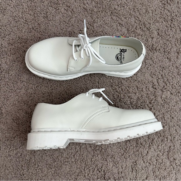 Dr. Martens 1461 For Pride White Leather Oxford Shoes Mens 7 Womens 8 - Picture 6 of 14